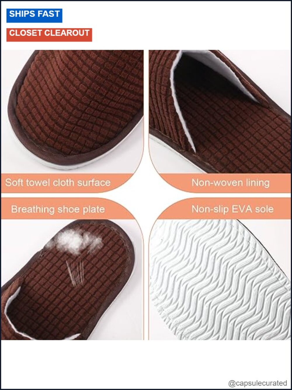 Soft Non Slip House Slippers - 24 Pack Coral Fleece EVA Sole - Picture 3 of 6